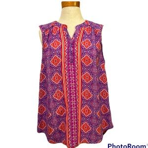 Violet + Claire sleeveless print top size 1X